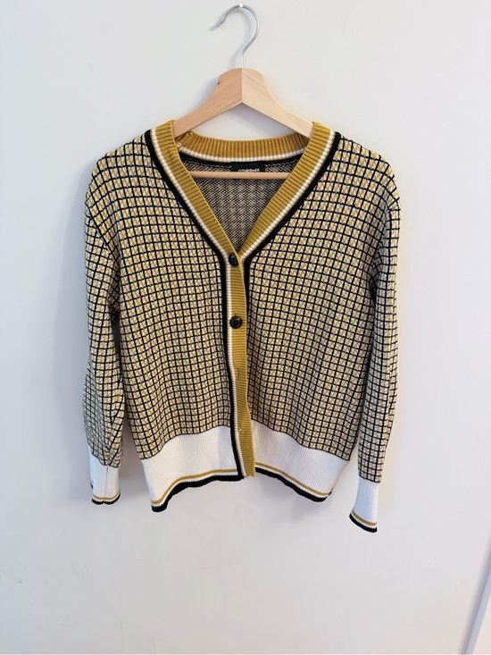 Othermix Sweaters - Clueless! Cher Horowitz cardigan Check Knit Cardigan - Yellow/Black/White